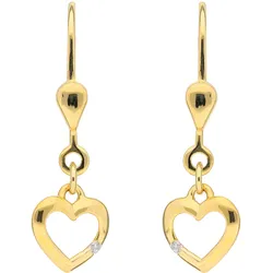 Paar Ohrhänger ADELIA ́S "Damen Goldschmuck", gold, Ohrringe, Damen, Damen, Gelbgold 333, mit Zirkonia Goldschmuck für Damen