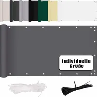 MENGH Balkon Sichtschutz 80x550cm, Balkon Sichtschutz Windschutz, Wetterbeständiges und Pflegeleichtes, mit Ösen Nylon Kabelbinder und Kordel Deko für Balkongeländer, Terrasse & Garten - Anthrazit