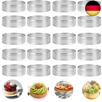 Tagtight 20Pcs Tortenringe mit Löchern, Runde Dessertringe Obstkuchen Mousse