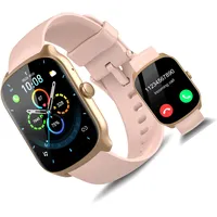 STECEi Smartwatch Herren Damen, 1.95" Fitnessuhr mit Telefonfunktion, IP68 Wasserdicht, Pulsmesser und Schlafmonitor Rosa
