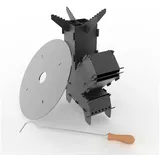 Czaja Feuerschale Czaja® Raketenofen inklusive 5 mm starker Feuerplatte und Schürhaken, gefertigt aus unbehandeltem Stahl