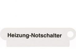 Schriftfeldeinlagen für Heizung-Notschalter