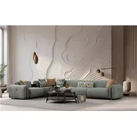 Xlmoebel Ecksofa Luxuriöses grünes Ledersofa mit zeitlosem Design, Ecksofa, Hergestellt in Europa grün