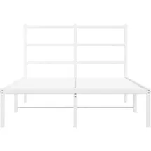 vidaXL Bettgestell mit Kopfteil Metall Weiß 120x200 cm