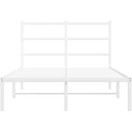 vidaXL Bettgestell mit Kopfteil Metall Weiß 120x200 cm