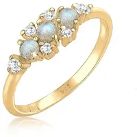 Elli Verlobungsring Labradorit Grau 925 Sterling Silber goldfarben 56 mm