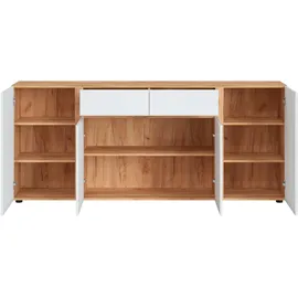 Home Affaire Morongo 200,7 x 86 x 39,6 cm Eiche kraft Gold / Weiß alpin