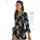 LASCANA Overall mit Volant am 3/4-Arm, kurzer Jumpsuit mit Blumenprint schwarz 34