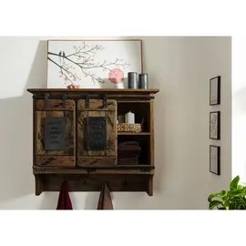 MASSIVMOEBEL24.DE Wandgarderobe Railway 90 x 30 x 75 cm Braun