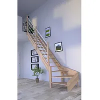 StarWood Raumspartreppe Rhodos 80 cm Buchenholz/Edelstahl