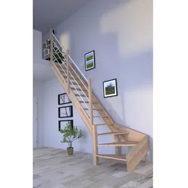 StarWood Raumspartreppe Rhodos 80 cm Buchenholz/Edelstahl