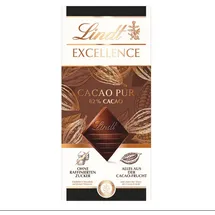 Lindt Tafelschokolade Excellence Cacao Pur, 82% Kakaogehalt, 50 g