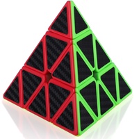 TOYESS Zauberwürfel Pyramide 3x3, Speedcube Pyraminx Cube Magic Würfel für Kinder Anfänger und Fortgeschrittene, Carbon Schwarz