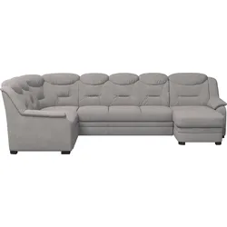 Wohnlandschaft COTTA "Marcus U-Form", silber, B:330cm H:99cm T:211cm, 100% Polyester, Sofas, Bequeme Wohnlandschaft in klassischem Design mit hoher Rückenlehne