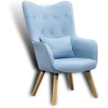 Estexo Fernsehsessel Relaxsessel Sessel mit Kissen Lese Stoff Polsterstuhl Blau - Blau