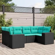 vidaXL Gartensofa-Set 6-tlg. schwarz