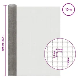 vidaXL Mesh Bildschirm 100 x 1000 cm Silber/Metall