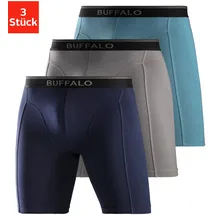 Buffalo Langer Boxer Boxershorts blau/grau S 3er Pack