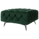 s-style möbel - Chesterfield Polsterhocker River mit Metall Füßen Grün Samt