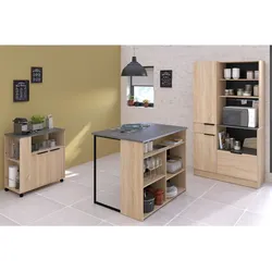 Parisot Küchenbuffet Set "Fumay 3" Eiche / Betonoptik