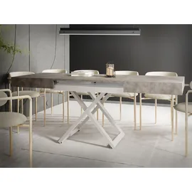 WFL GROUP Cavetta Grau Holzoptik 120-200 x 80 x 27-76 cm