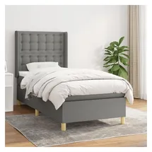 vidaXL Boxspringbett 100 x 200 cm Dunkelgrau