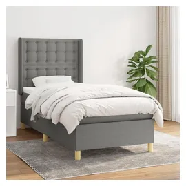 vidaXL Boxspringbett 100 x 200 cm Dunkelgrau