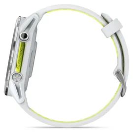 Garmin Forerunner 970 Steinweiss/Titanium Titan mit Silikon-Wechselarmband 22 mm Steinweiss/Transparent Amp Yellow