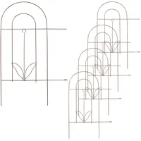 Relaxdays Beetzaun Metall, 5 Zaunelemente mit Verzierungen, HxB: 80x244,5 cm, Garten Beeteinfassung zum Stecken, bronze