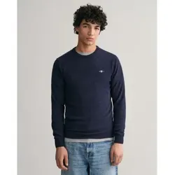Gant für Herren. 87211 Marineblauer Pullover mit Rundhalsausschnitt (XL), Lässig, Wolle
