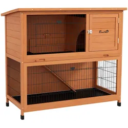 PawHut Kaninchenstall Tannenholz, Stahl