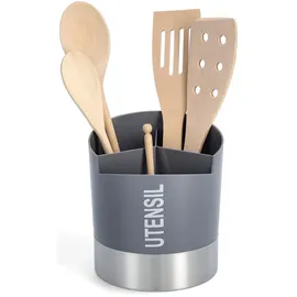 Zeller Besteckhalter Edelstahl grau/silberfarben H:17 cm Ø:14,5 cm