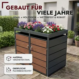 Albatros Mülltonnenbox 2er 120 x 240 cm anthrazit