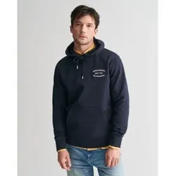 Gant für Herren. 2015070 Sweatshirt mit Kapuze in kleinem marineblauem Design (M), Lässig, Baumwolle