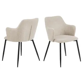 Actona 2er-Set Actona Stuhl Ilsa Stoff Beige
