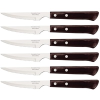 Tramontina Steakmesser Spanish Style, Set 6-teilig, Edelstahl, Holzgriff, FSC,