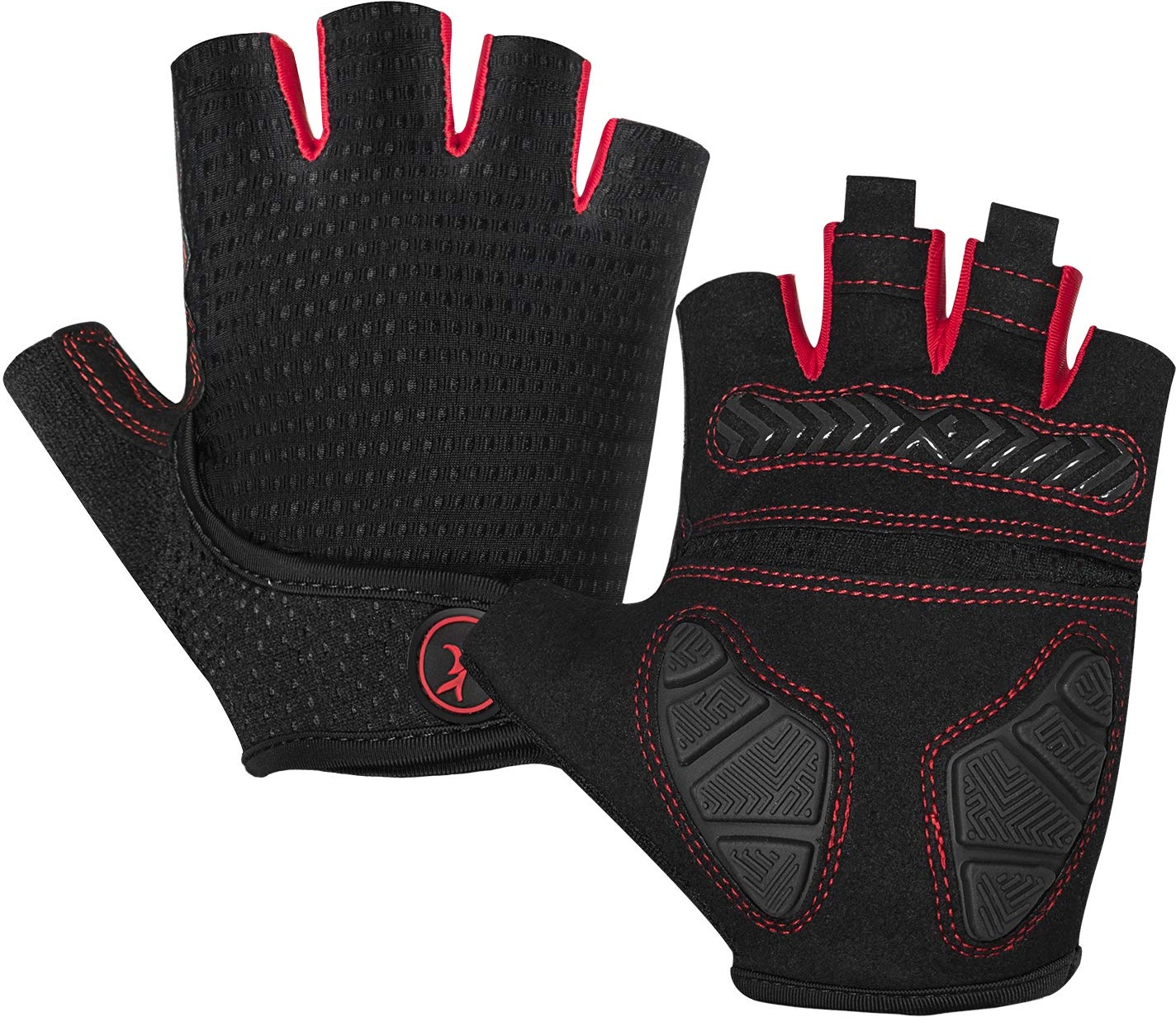 MoreOK Halbfinger-Handschuhe für Gewichtheben, für Outdoor-Sportarten, Radfahren, für Damen und Herren, Schwarz , xl