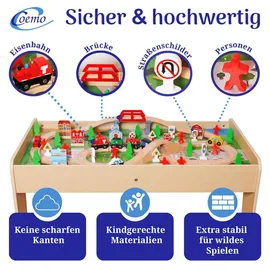 Coemo Spieltisch mit 90-tlg. Holzeisenbahn