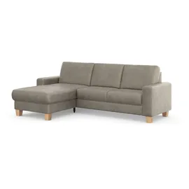 Home Affaire Ecksofa HOME AFFAIRE "Summer L-Form", grau (steel), B:249cm H:91cm T:164cm, 95% Polyester, 5% Polyamid, Sofas, Ecksofa, mit Recamiere, mit oder ohne Bettfunktion und Bettkasten, Cord-Bezug