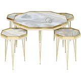 JV Möbel Couchtisch Grau Gold MDF 80 x 50 cm