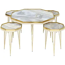 JV Möbel Couchtisch Grau Gold MDF 80 x 50 cm