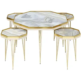 JV Möbel Couchtisch Grau Gold MDF 80 x 50 cm