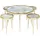 JV Möbel Couchtisch Grau Gold MDF 80 x 50 cm