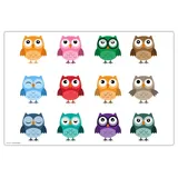 cover-your-desk.de Schreibtischunterlage "Bunte Eulen" in Bunt (L)60 x (B)40 | Gr.: onesize