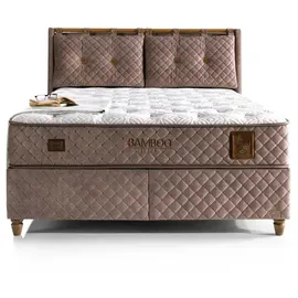 Bambi Boxspringbett 140x200 mit Matratze Bamboo Sleep Set Stauraum 7-Komfortzonen H3 Polsterbett 140 x 200 Doppelbett 140 x 200