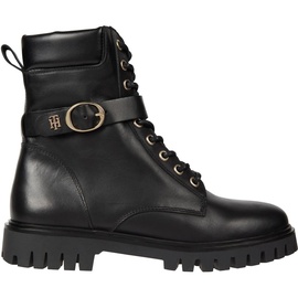 Tommy Hilfiger Damenschuhe Stiefel Schnürer Schwarz Freizeit, Schuhgröße:37 EU - Schwarz