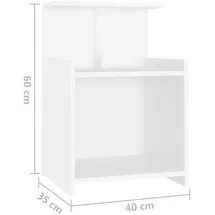 vidaXL Nachtschrank NA 40 x 35 x 60 cm Weiß