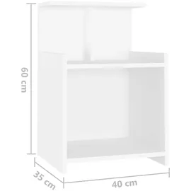 vidaXL Nachtschrank NA 40 x 35 x 60 cm Weiß