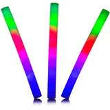 Ultra 4 Mehrfarbig LED-Schaumstoff-Sticks Blinkende LED Licht 18" Weiße Batons LED Leuchten Glühen im Dunkeln Knicklichter Kinder LED Knicklicht LED Schaumstoff Leuchtstab LED Stab Glow Sticks