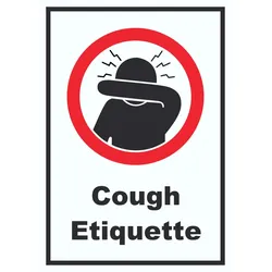 Cough Etiquette Symbol und Text Schild A6 (105x148mm)